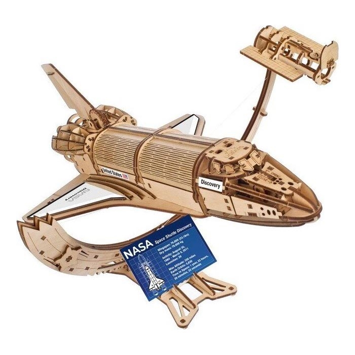 Ugears - 3D drewniane puzzle mechaniczne Samolot kosmiczny NASA