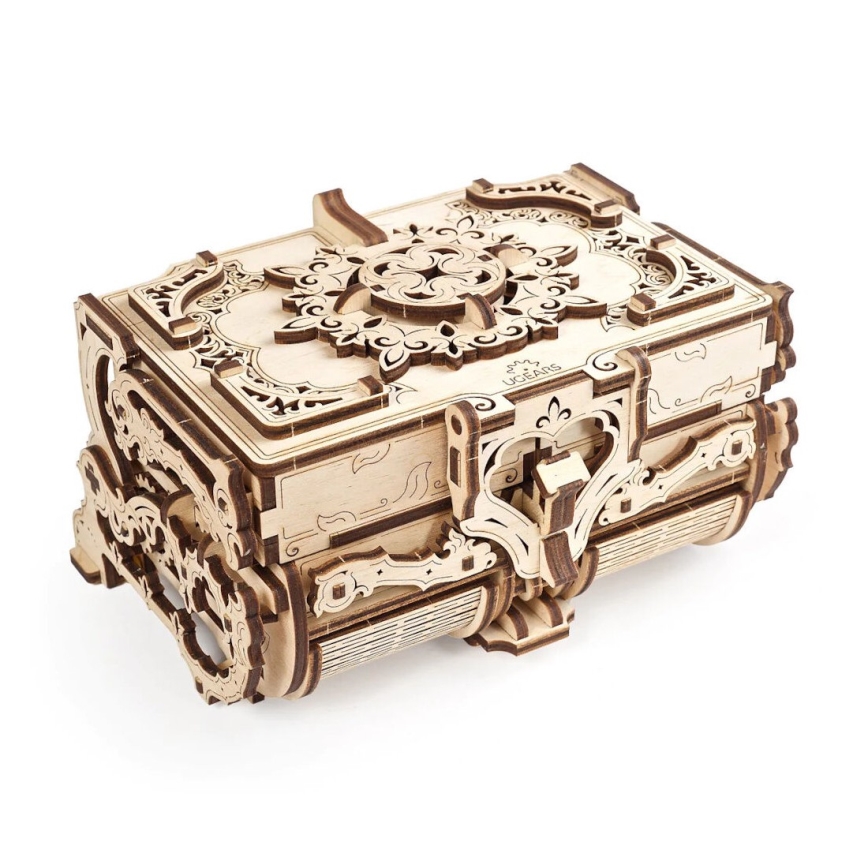 Ugears - 3D drewniane puzzle mechaniczne Starodawna szkatułka na biżuterię