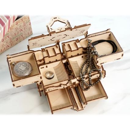 Ugears - 3D drewniane puzzle mechaniczne Starodawna szkatułka na biżuterię