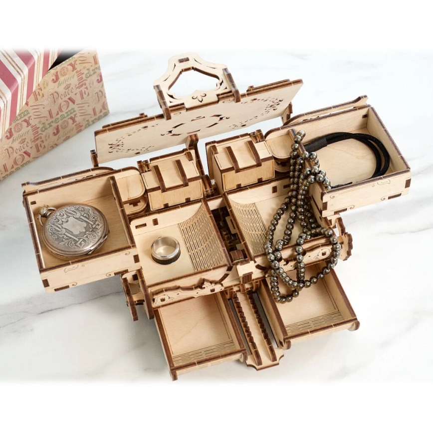 Ugears - 3D drewniane puzzle mechaniczne Starodawna szkatułka na biżuterię