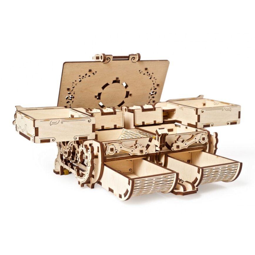 Ugears - 3D drewniane puzzle mechaniczne Starodawna szkatułka na biżuterię