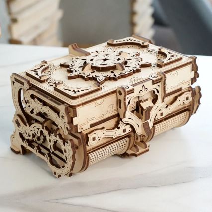 Ugears - 3D drewniane puzzle mechaniczne Starodawna szkatułka na biżuterię