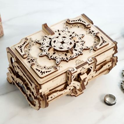 Ugears - 3D drewniane puzzle mechaniczne Starodawna szkatułka na biżuterię