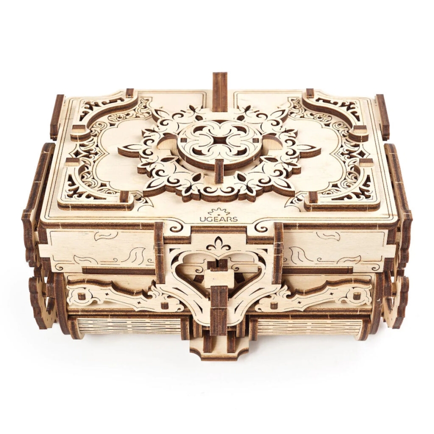 Ugears - 3D drewniane puzzle mechaniczne Starodawna szkatułka na biżuterię