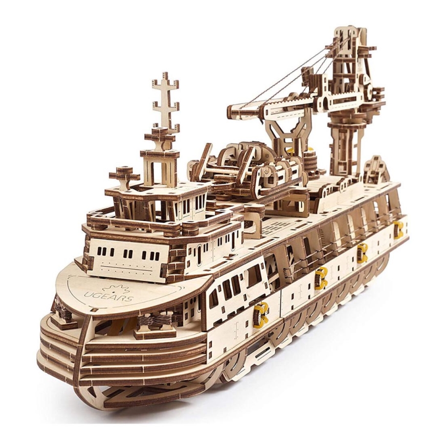 Ugears - 3D drewniane puzzle mechaniczne Statek badawczy