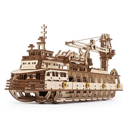 Ugears - 3D drewniane puzzle mechaniczne Statek badawczy