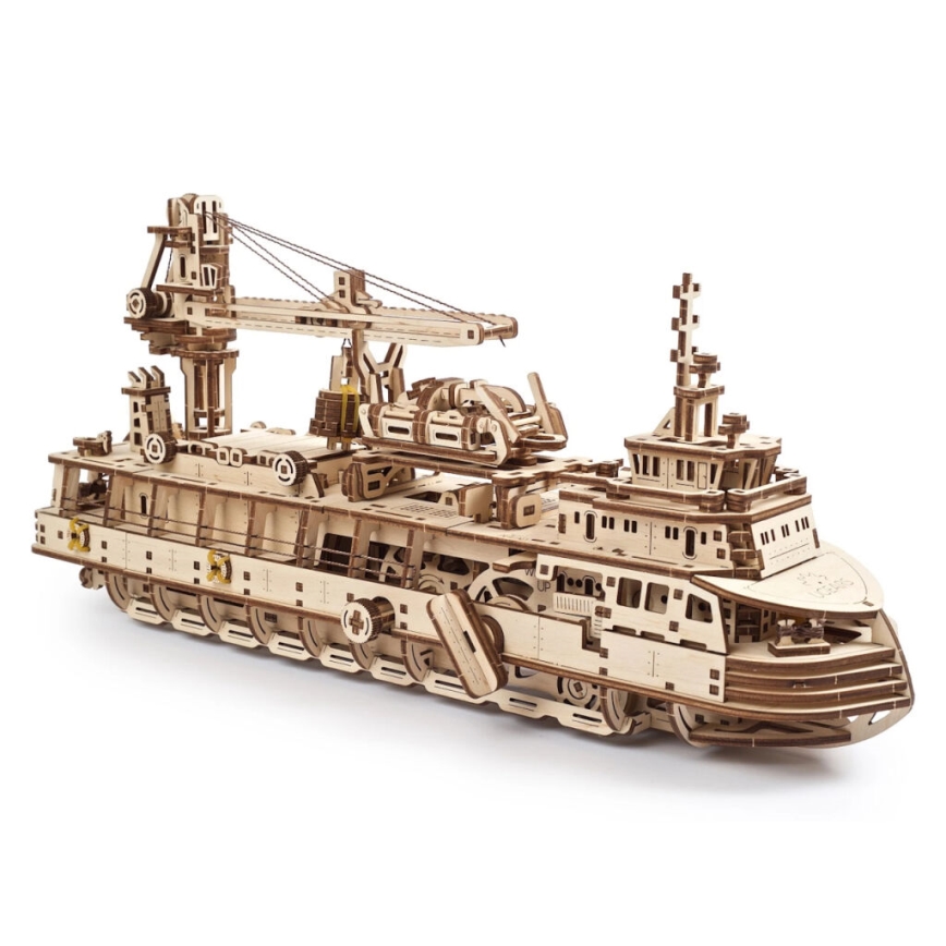 Ugears - 3D drewniane puzzle mechaniczne Statek badawczy