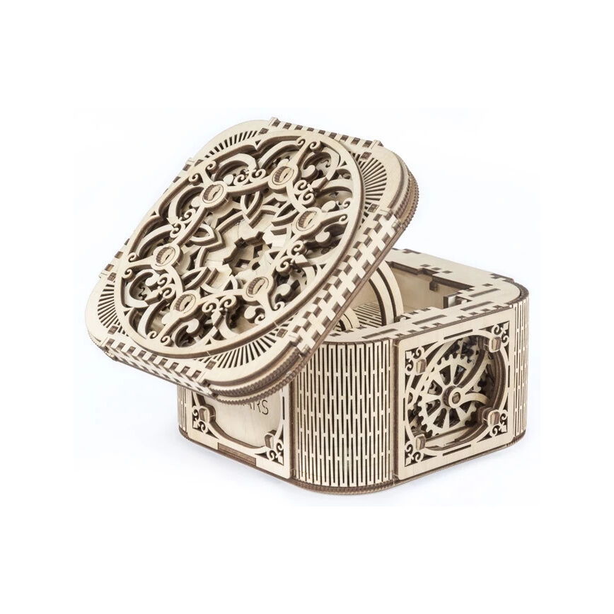 Ugears - 3D drewniane puzzle mechaniczne Szkatułka na biżuterię