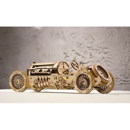 Ugears - 3D drewniane puzzle mechaniczne U9 Samochód Grand Prix