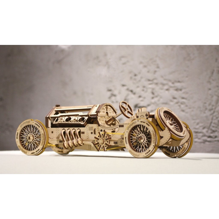 Ugears - 3D drewniane puzzle mechaniczne U9 Samochód Grand Prix