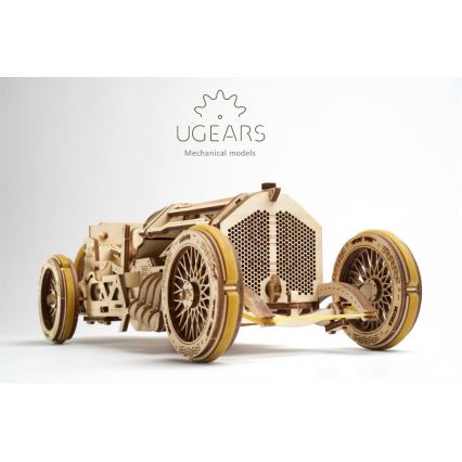 Ugears - 3D drewniane puzzle mechaniczne U9 Samochód Grand Prix