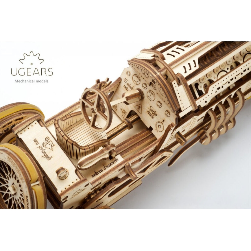 Ugears - 3D drewniane puzzle mechaniczne U9 Samochód Grand Prix