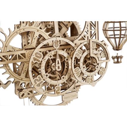 Ugears - 3D drewniane puzzle mechaniczne Zegar ścienny Aero