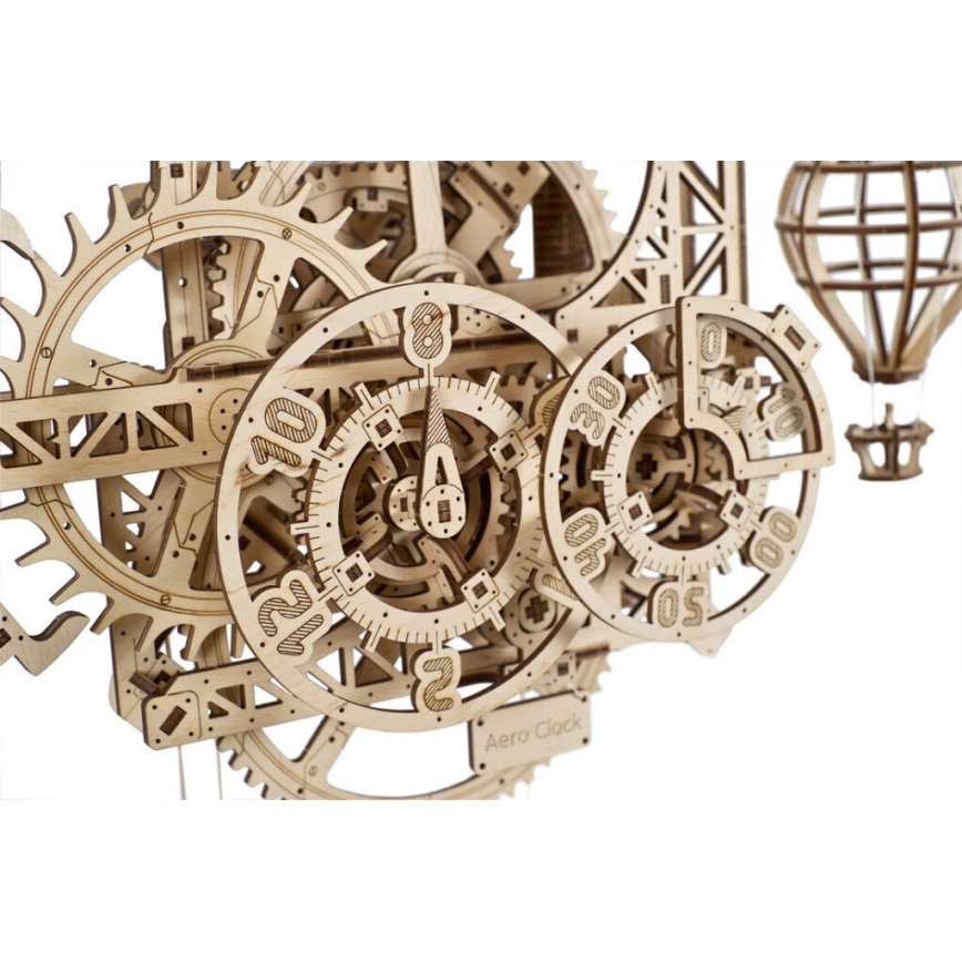Ugears - 3D drewniane puzzle mechaniczne Zegar ścienny Aero