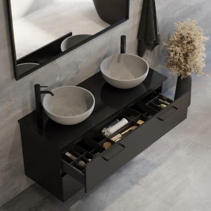 Umywalka nablatowa BERGEN Ø 39 cm beton/szary