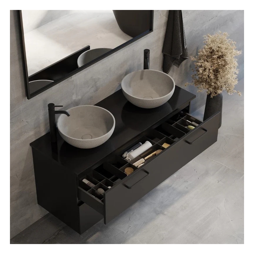 Umywalka nablatowa BERGEN Ø 39 cm beton/szary