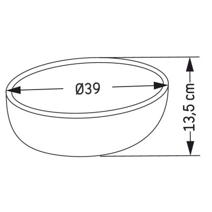 Umywalka nablatowa BERGEN Ø 39 cm beton/szary