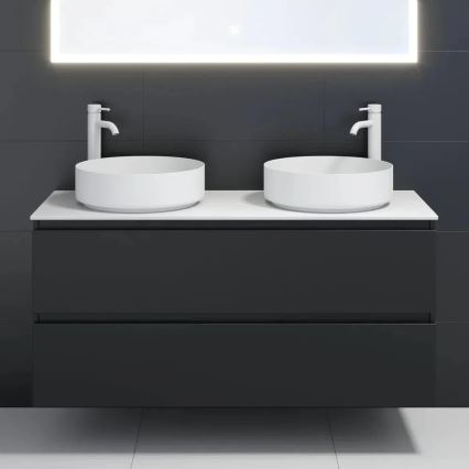 Umywalka nablatowa LJORDAL Ø 40 cm stal/biała