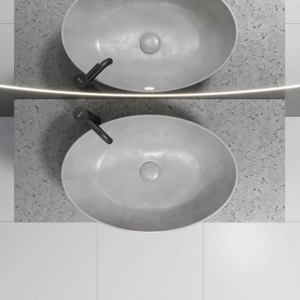 Umywalka nablatowa OLSBORG 60x40,5 cm beton/szary