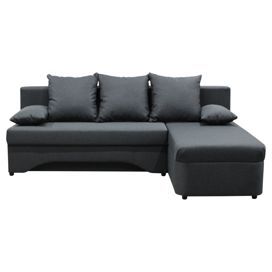 Uniwersalny rozkładany narożnik z pojemnikiem w kształcie litery L ALMEIDA antracyt