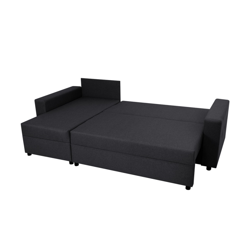 Uniwersalna rozkładana  tapicerowana sofa z funcją spania i miejscem do przechowywania SEVILLA antracyt