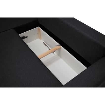 Uniwersalna rozkładana  tapicerowana sofa z funcją spania i miejscem do przechowywania SEVILLA antracyt