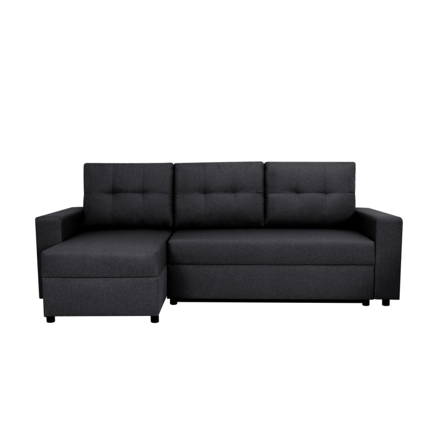 Uniwersalna rozkładana  tapicerowana sofa z funcją spania i miejscem do przechowywania SEVILLA antracyt