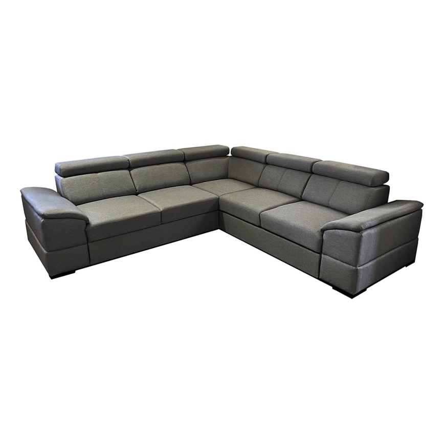 Uniwersalna narożna rozkładana sofa z pojemnikiem na pościel GRANADA ciemnoszara