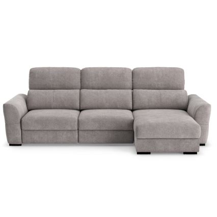 Uniwersalna narożna rozkładana sofa trzyosobowa z pojemnikiem TRENTO taupe