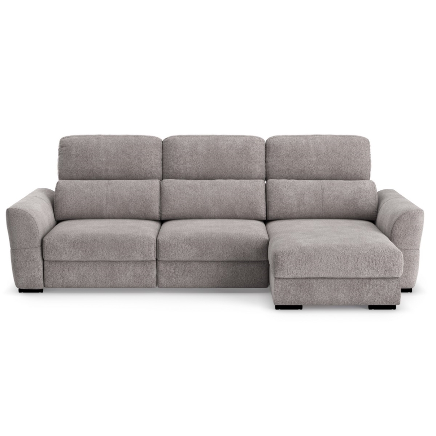 Uniwersalna narożna rozkładana sofa trzyosobowa z pojemnikiem TRENTO taupe