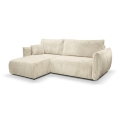 Uniwersalna rozkładana narożna sofa w kształcie L z pojemnikiem FRIDA kremowa