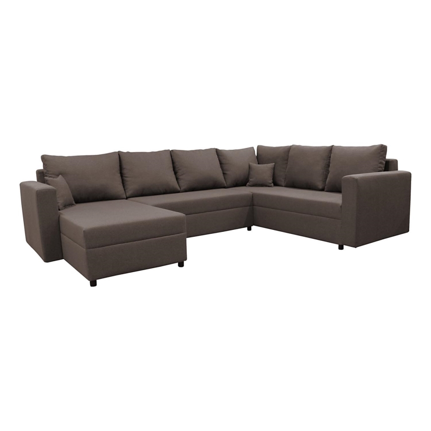 Uniwersalna rozkładana narożna sofa z miejscem do przechowywania do U SEYA brązowy