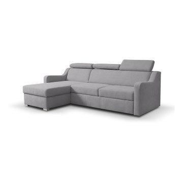 Uniwersalna rozkładana narożna sofa z miejscem do przechowywania PORTO szary