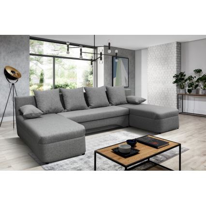 Uniwersalna rozkładana narożna sofa z miejscem do przechowywania do U ALMEIDA szary