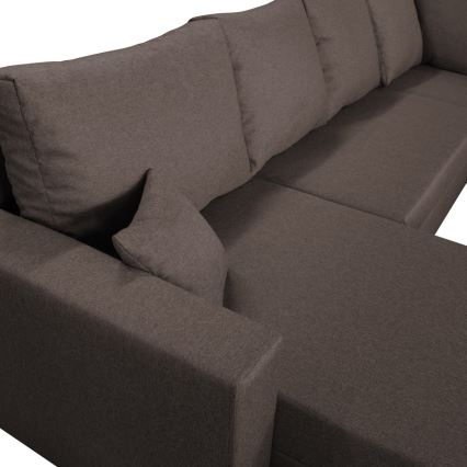 Uniwersalna rozkładana narożna sofa z miejscem do przechowywania do U SEYA brązowy