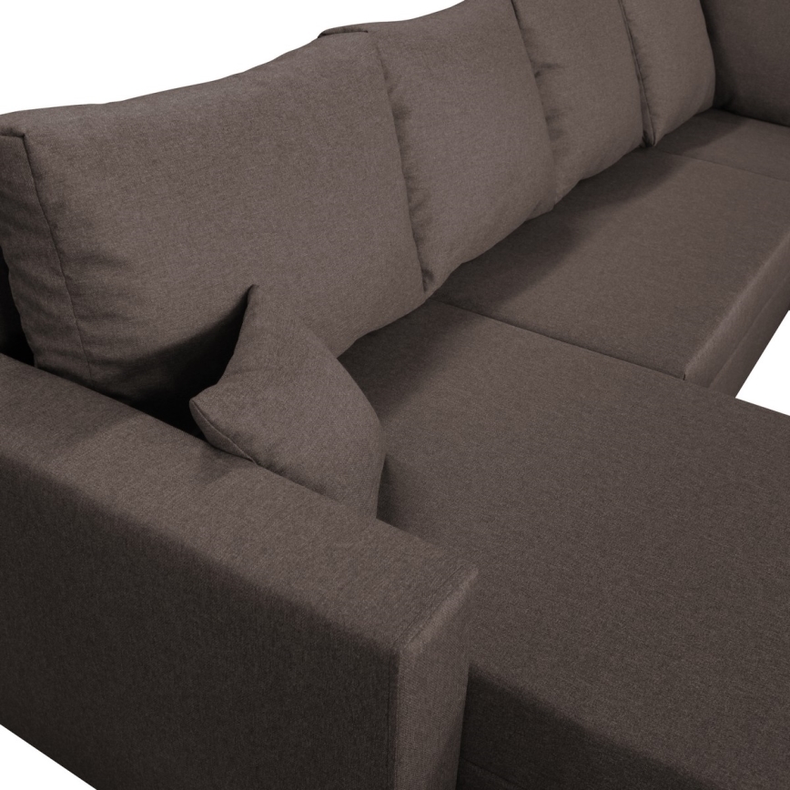 Uniwersalna rozkładana narożna sofa z miejscem do przechowywania do U SEYA brązowy