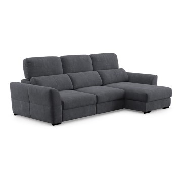 Uniwersalna rozkładana sofa narożna z miejscem do przechowywania TRENTO antracyt