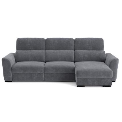 Uniwersalna rozkładana sofa narożna z miejscem do przechowywania TRENTO antracyt