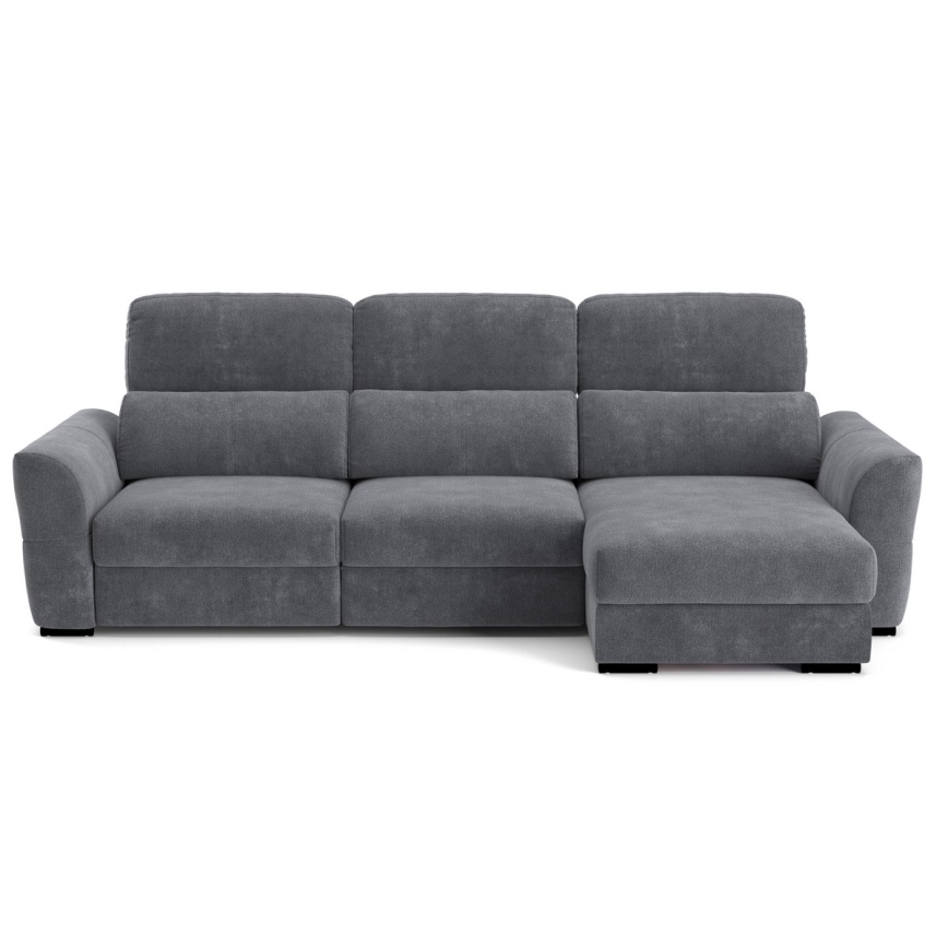 Uniwersalna rozkładana sofa narożna z miejscem do przechowywania TRENTO antracyt