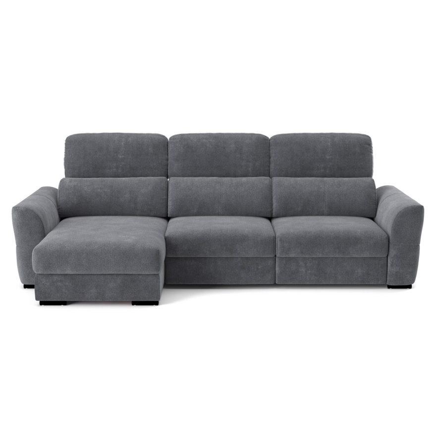 Uniwersalna rozkładana sofa narożna z miejscem do przechowywania TRENTO antracyt