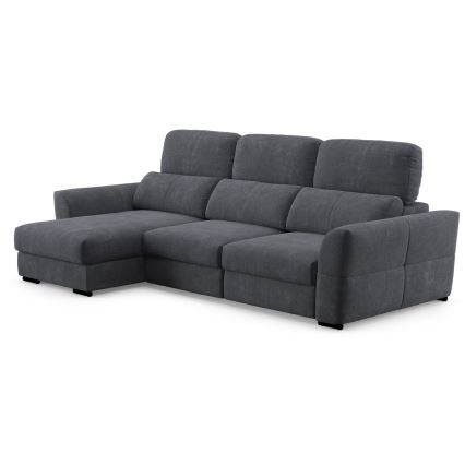 Uniwersalna rozkładana sofa narożna z miejscem do przechowywania TRENTO antracyt