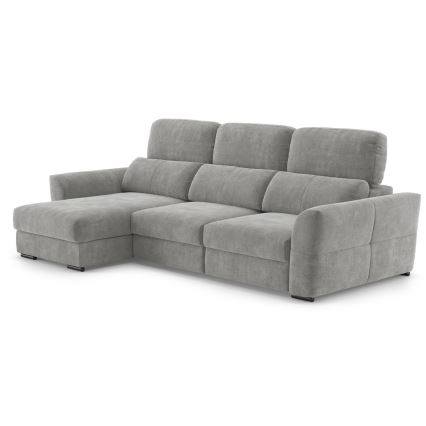 Uniwersalny rozkładana sofa narożna z miejscem do przechowywania TRENTO jasnoszary
