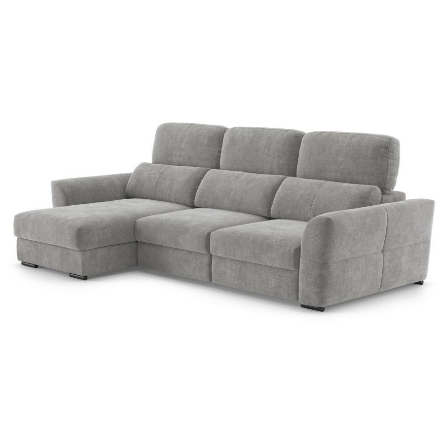 Uniwersalny rozkładana sofa narożna z miejscem do przechowywania TRENTO jasnoszary
