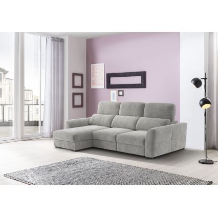 Uniwersalny rozkładana sofa narożna z miejscem do przechowywania TRENTO jasnoszary