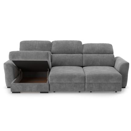 Uniwersalny rozkładana sofa narożna z miejscem do przechowywania TRENTO szary