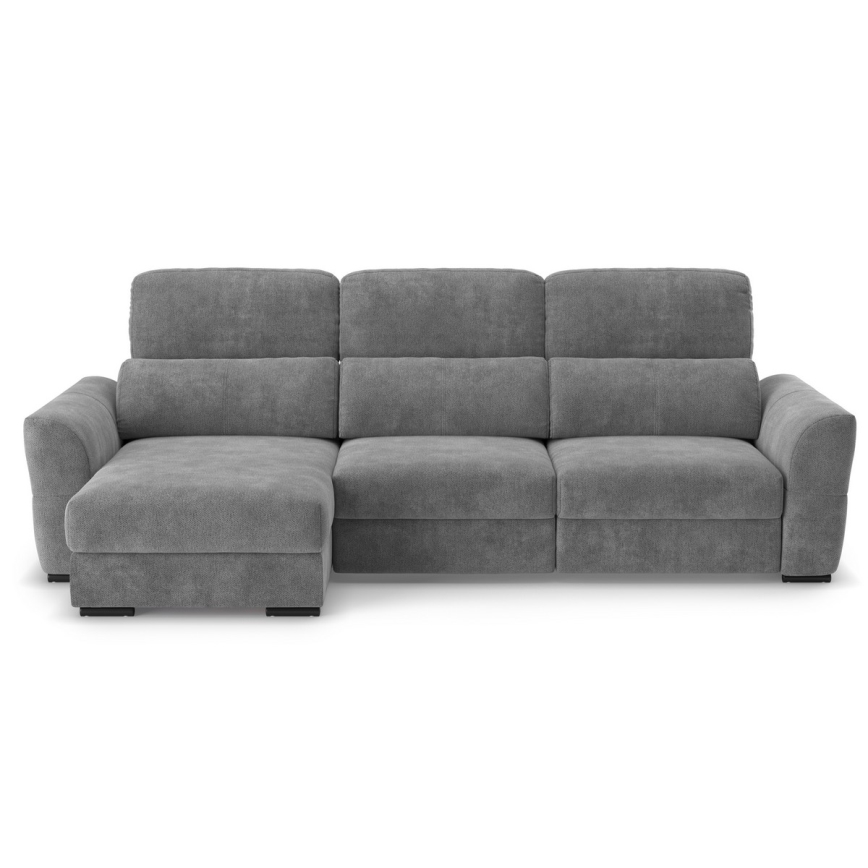 Uniwersalny rozkładana sofa narożna z miejscem do przechowywania TRENTO szary