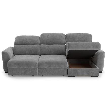 Uniwersalny rozkładana sofa narożna z miejscem do przechowywania TRENTO szary