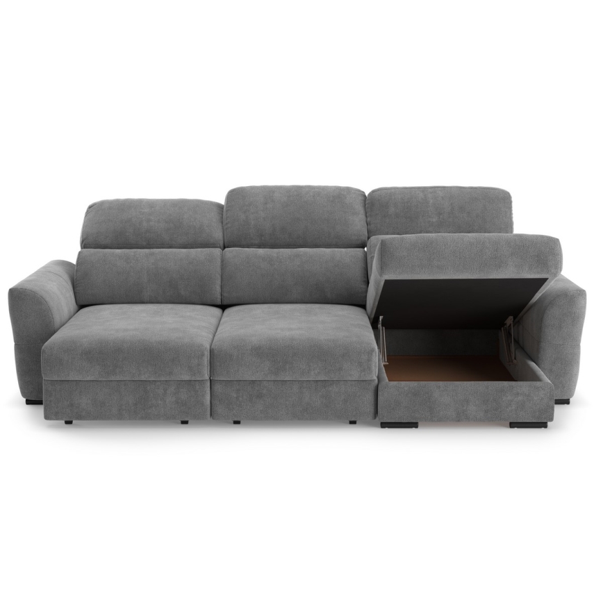 Uniwersalny rozkładana sofa narożna z miejscem do przechowywania TRENTO szary