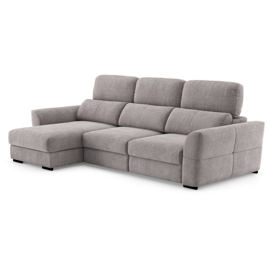 Uniwersalna rozkładana sofa narożna z miejscem do przechowywania TRENTO taupe