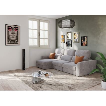 Uniwersalna rozkładana sofa narożna z miejscem do przechowywania TRENTO taupe